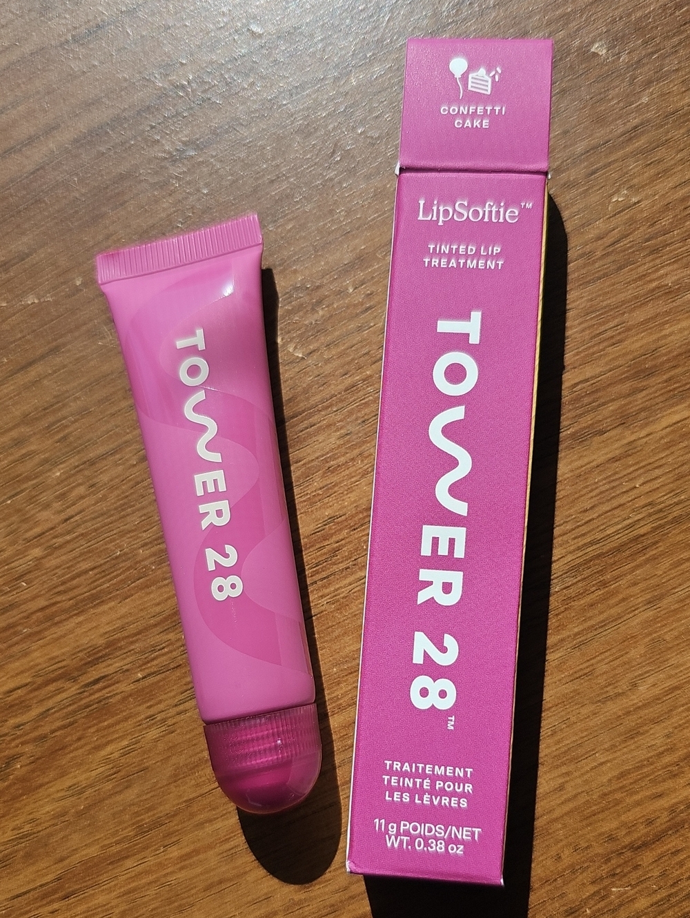 NIB Tower 28 LipSoftie Tinted Lip Treatment - Sheer Mauve (Confetti Cake)